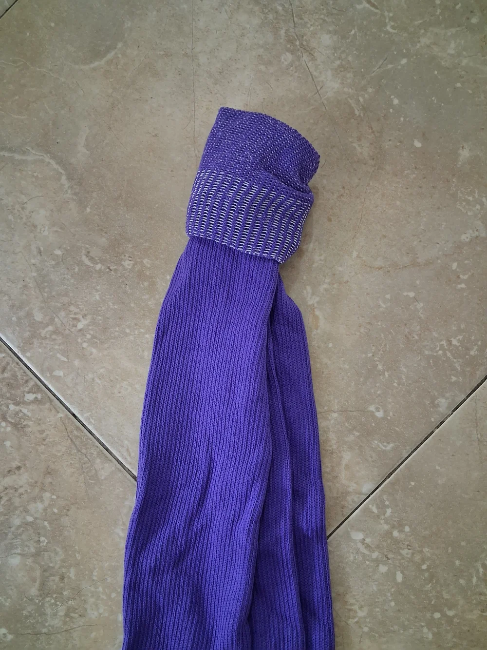 Los Angeles Apparel Deep Purple Ribbed Long Thigh Socks